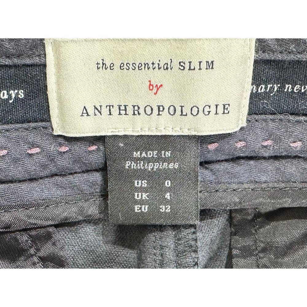 Anthropologie Velvet Ankle Pants The Essential Slim Size 0 (27x27) Black Skinny - Picture 5 of 11